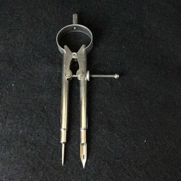 Vintage, stainless compass with fountain pen attachment from SP Japan - Picture 3 of 4